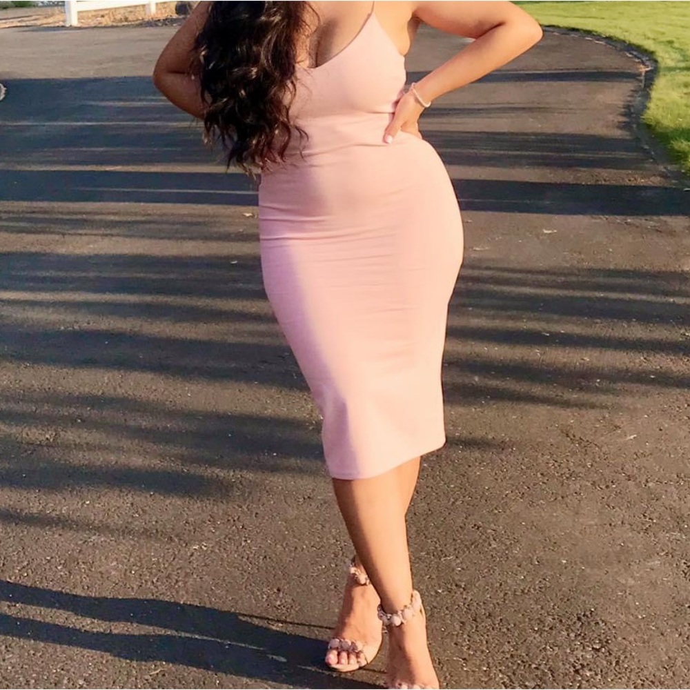 Forever 21 pink midi dress.